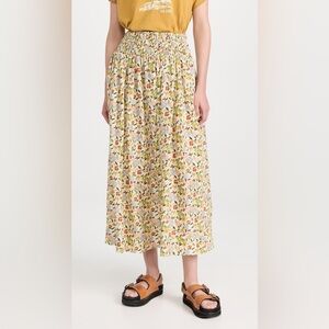 THE GREAT. Silk Floral Midi Viola Skirt NWT